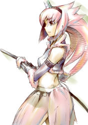 Rule 34 | 1girl, capcom, detached sleeves, kirin (armor), monster hunter (series), sketch, solo, sword, weapon, yukari (konekonekozou)