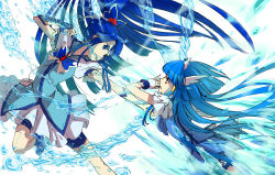Rule 34 | 00s, 10s, 2girls, aoki reika, battle, bike shorts, blue dress, blue eyes, blue hair, blue shorts, blue skirt, blue theme, bow (weapon), brooch, butterfly hair ornament, color connection, creator connection, cure aqua, cure beauty, dress, flower, hair ornament, hair tubes, harekawa, head wings, highres, ice, jewelry, long hair, magic, magical girl, minazuki karen, multiple girls, ponytail, power connection, precure, red flower, red rose, rose, serious, shoes, shorts, shorts under skirt, sidelocks, skirt, smile precure!, tiara, water, weapon, white background, wide ponytail, wings, wrist cuffs, yes! precure 5