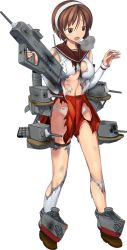 Rule 34 | 10s, 1girl, bow, breasts, brown eyes, brown hair, detached sleeves, full body, gun, hair bow, holding, holding gun, holding weapon, kantai collection, medium breasts, natori (kancolle), official art, open mouth, panties, pleated skirt, red skirt, short hair, skirt, solo, thighhighs, transparent background, underboob, underwear, weapon, white panties, white thighhighs