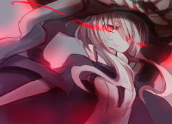 Rule 34 | 10s, 1girl, abyssal ship, bodysuit, cape, gloves, glowing, glowing eyes, hat, kantai collection, lips, long hair, monster, pale skin, personification, red eyes, silver hair, solo, togata, wo-class aircraft carrier