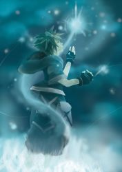 Rule 34 | brown hair, chyake, fingerless gloves, gloves, highres, kingdom hearts, male focus, solo, sora (kingdom hearts), spiked hair