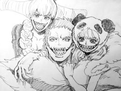 Rule 34 | 1boy, 2girls, age difference, brother and sister, charlotte katakuri, charlotte poire, charlotte praline, long hair, multiple girls, one piece, siblings, smile