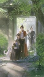 Rule 34 | 2boys, 2girls, ^ ^, arch, architecture, black hair, black hanfu, black hat, black headband, book, book stack, bracelet, brown eyes, brown hair, bush, chinese clothes, chinese commentary, closed eyes, code: kite, commentary request, day, dog, east asian architecture, fu rong (code: kite), full body, guanglingwang, hair bun, hanfu, hat, headband, highres, holding, holding book, holding pen, jewelry, kite messenger, layered sleeves, long hair, long sleeves, making-of available, male focus, moth messenger, multiple boys, multiple girls, on chair, open clothes, open mouth, open robe, parted lips, pen, red hanfu, robe, sanfu qwq, scenery, shirt, short hair, short over long sleeves, short sleeves, single hair bun, sitting, smile, sunlight, teeth, topknot, upper teeth only, weibo watermark, wheelchair, white dog, white shirt, wide sleeves