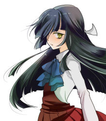 Rule 34 | 10s, bad id, bad pixiv id, hair over one eye, hayashimo (kancolle), kantai collection, long hair, looking at viewer, r-king, simple background, solo, tagme, white background
