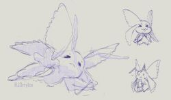 &gt;_&lt; antennae digimon digimon_(creature) j3rry1ce morphomon solo tongue tongue_out