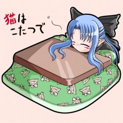Rule 34 | 00s, 1girl, animated, animated gif, half updo, kotatsu, len (tsukihime), lowres, pointy ears, solo, table, tsukihime