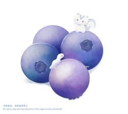 Rule 34 | ayu (mog), blueberry, blush, caterpillar, commentary, english commentary, english text, food, fruit, original, signature, simple background, squirrel, white background