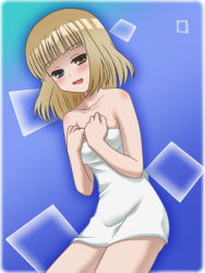 Rule 34 | 00s, awa, blush, fukuji mihoko, heterochromia, naked towel, saki (manga), solo, towel