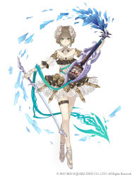 Rule 34 | 1boy, absurdres, aqua eyes, aqua hair, ballet, ballet slippers, birdcage, bow (music), brown hair, cage, colored inner hair, crossdressing, crossed legs, detached sleeves, dress, full body, gretel (sinoalice), hansel (sinoalice), highres, holding, holding instrument, holding violin, instrument, ji no, looking at viewer, male focus, multicolored hair, official art, see-through, sinoalice, smile, solo, square enix, thigh strap, tiptoes, trap, violin, watson cross, white background