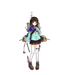 Rule 34 | 1girl, black hair, black skirt, brown eyes, capelet, flute, full body, hair tubes, instrument, looking at viewer, official art, sa (h28085), skirt, solo, standing, thighhighs, transparent background, warship girls r, white background, white thighhighs, ying swei (warship girls r), zettai ryouiki