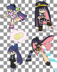 Rule 34 | 10s, multicolored hair, panty &amp; stocking with garterbelt, police, police uniform, school uniform, stocking (psg), stripes i &amp; ii, uniform, waitress