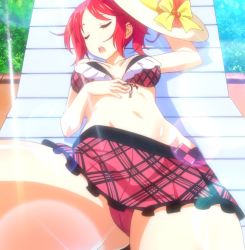 Rule 34 | bikini, chloe genus, conception 2, hat, open mouth, red hair, screencap, sleeping, stitched, swimsuit, third-party edit