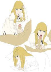 Rule 34 |  simmons, absurdres, blonde hair, carole &amp; tuesday, fellatio, handjob, highres, oral, tuesday, unfinished