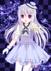 Rule 34 | 1girl, hat, ikeda yuuki, long hair, original, pantyhose, purple eyes, solo, white hair