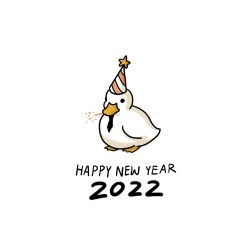 Rule 34 | 2022, animal, animal focus, artist name, bird, black necktie, commentary, detached collar, duck, english commentary, happy new year, hat, highres, looking at viewer, mafiaduck (nilan), mouth hold, necktie, new year, nilan 1999, no humans, original, party hat, simple background, standing, white background