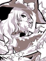 Rule 34 | 1girl, brown theme, female focus, hat, kirisame marisa, lowres, monochrome, solo, touhou, witch hat