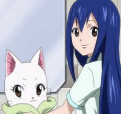Rule 34 | 1girl, :3, animated, animated gif, blue hair, blush, brown eyes, cat, charle (fairy tail), closed eyes, fairy tail, lowres, smile, tagme, towel, wendy marvell, white hair