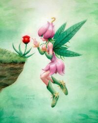 Rule 34 | digimon, digimon (creature), fairy, flower, highres, lilimon, monster girl, nail polish, petals, plant, plant girl