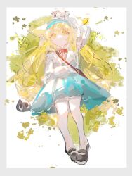 Rule 34 | 1girl, animal ear fluff, animal ears, arknights, bag, black footwear, blonde hair, blue hairband, blue skirt, border, closed mouth, commentary request, fox ears, fox girl, fox tail, frilled hairband, frills, full body, grey border, hair between eyes, hairband, heixiu, highres, jacket, kitsune, long hair, neck ribbon, open clothes, open jacket, pantyhose, red ribbon, ribbon, rubber504, shirt, shoes, shoulder bag, sketch, skirt, solo, suzuran (arknights), suzuran (spring praise) (arknights), tail, luo xiaohei zhanji, very long hair, white background, white jacket, white pantyhose, white shirt, yellow eyes