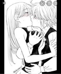 Rule 34 | elizabeth liones, grabbing, grabbing another&#039;s breast, kiss, meliodas, nanatsu no taizai, tagme
