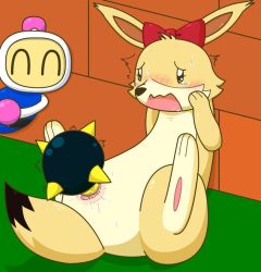 Rule 34 | artist request, black eyes, bomberman, fox, furry, open mouth, pussy, uncensored, what