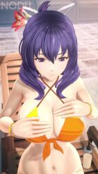 Rule 34 | 1girl, 3d, animated, bikini, bikini top only, blush, bottomless, breasts, eiyuu densetsu, embarrassed, highres, large breasts, looking at viewer, lowres, nodusfm, out of frame, purple hair, rixia mao, solo, surprised, swimsuit, tagme, video, zero no kiseki