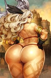 Rule 34 | 1girl, amazon (dragon&#039;s crown), ass, breasts, butt crack, curvy, dragon&#039;s crown, huge ass, muscular, muscular female, official art, revealing clothes, shigatake, solo, thick thighs, thighs, third-party edit, thong, wide hips
