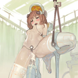 Rule 34 | 1girl, artificial insemination, bad id, bad pixiv id, bdsm, blush, bondage, bound, breasts, brown eyes, brown hair, clitoris, clitoris clamp, cum, cum in pussy, cumdrip, dildo, electrodes, empty eyes, female ejaculation, female orgasm, highres, insemination, ladic, leg lift, nude, object insertion, open mouth, orgasm, original, pasties, pussy, restrained, sex machine, sex toy, sketch, solo, stationary restraints, sweat, tears, thighhighs, uncensored, vaginal, vaginal object insertion