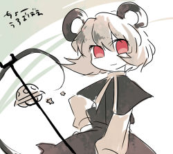 Rule 34 | 1girl, animal ears, female focus, grey hair, marisu, mouse ears, mouse tail, nazrin, red eyes, short hair, solo, tail, touhou, ufo
