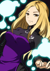 Rule 34 | 10s, 1girl, blonde hair, bodysuit, huyumitsu, kako nozomi, long hair, looking at viewer, mole, mole under mouth, smile, solo, world trigger, yellow eyes