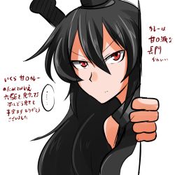 Rule 34 | 10s, gloves, hair between eyes, headgear, hebitsukai-san, kantai collection, long hair, nagato (kancolle), red eyes, solo, translation request