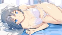 Rule 34 | 1girl, breasts, large breasts, on bed, pov across bed, senran kagura, solo, underwear, underwear only, yumi (senran kagura)