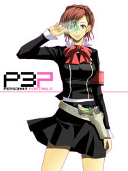 Rule 34 | 1girl, atlus, bow, brown hair, highres, ichimedoo, md5 mismatch, persona, persona 3, persona 3 portable, shiomi kotone, short hair, solo