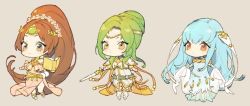 Rule 34 | armor, artist request, bare shoulders, blue hair, blush, book, brown eyes, brown hair, cape, chibi, circlet, dress, elincia ridell crimea, fingerless gloves, fire emblem, fire emblem: mystery of the emblem, fire emblem: path of radiance, fire emblem: the blazing blade, fire emblem heroes, gloves, green hair, hair ornament, jewelry, linde (fire emblem), long hair, ninian, nintendo, ponytail, red eyes, sandals, side slit, smile, very long hair, weapon