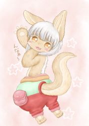 Rule 34 | 10s, artist request, brown eyes, rabbit, furry, made in abyss, nanachi (made in abyss), short hair, white hair