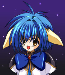 Rule 34 | 00s, 1girl, animal ears, blue hair, galaxy angel, looking at viewer, mint blancmanche, puffy sleeves, short hair, solo, tagme, yellow eyes