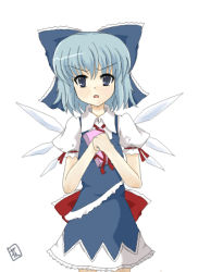 Rule 34 | 1girl, bow, cirno, female focus, gift, holding, holding gift, lilac (artist), lilac (p-f easy), rairakku, solo, touhou, valentine