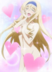 Rule 34 | 10s, blonde hair, breasts, cecilia alcott, headband, heart, highres, infinite stratos, large breasts, long hair, nude, open mouth, screencap, sparkle, tagme