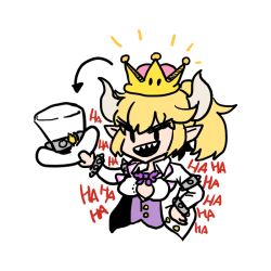 Rule 34 | 1girl, blonde hair, blue eyes, bow, bowsette, bowtie, bracelet, collar, ginseng (xin), jewelry, mario (series), new super mario bros. u deluxe, nintendo, super crown, super mario odyssey