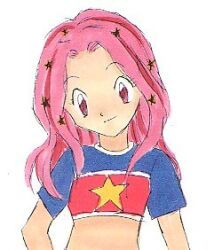 Rule 34 | 1girl, digimon, digimon adventure 02, female focus, lowres, pink hair, solo, star (symbol), tachikawa mimi