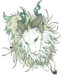 Rule 34 | animal, goat, green eyes, hooves, horns, murata (pixiv49763), no humans, pixel art