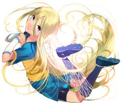 Rule 34 | 1boy, afuro terumi, angel wings, arched back, best eleven, bike shorts, blonde hair, inazuma eleven, inazuma eleven (series), inazuma eleven choujigen dream match, long hair, looking back, male focus, red eyes, soccer uniform, solo, sportswear, very long hair, white background, wings, yanyo (ogino atsuki)