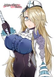 Rule 34 | 1girl, blonde hair, bloodstained: ritual of the night, blue eyes, breasts, dominique (bloodstained), glasses, large breasts, long hair, looking at viewer, navel, ririfu