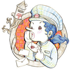 Rule 34 | 1boy, chibi, circle, hat, letter, lowres, mail, mailbox, male focus, nose, one piece, open mouth, ponytail, solo, uniform, usopp