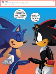 Rule 34 | 2boys, artist name, body fur, commentary, english commentary, english text, closed eyes, furry, highres, multiple boys, nearphotison, penis, red eyes, sega, shadow the hedgehog, sonic (series), sonic the hedgehog
