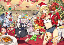 Rule 34 | 6+girls, abigail williams (fate), altera (fate), arjuna (fate), artemis (fate), artoria pendragon (all), artoria pendragon (fate), blonde hair, boned meat, braid, cake, caladbolg (fate), chacha (fate), christmas, christmas tree, cleopatra (fate), commentary request, denim, denim shorts, fate/apocrypha, fate/extra, fate/grand order, fate (series), flagpole, food, fruit, gae bolg (fate), gift, grapes, hat, hessian (fate), ibaraki douji (fate), jack the ripper (fate/apocrypha), jeanne d&#039;arc (fate), jeanne d&#039;arc alter (avenger) (fate), jeanne d&#039;arc alter (fate), jeanne d&#039;arc alter santa lily (fate), julius caesar (fate), karna (fate), lobo (fate), lobster, long hair, macaron, mash kyrielight, meat, merry christmas, mordred (fate), mordred (fate/apocrypha), mordred (memories at trifas) (fate), multiple girls, nero claudius (fate), nero claudius (fate) (all), nero claudius (fate/extra), nursery rhyme (fate), orion (bear) (fate), paul bunyan (fate), ponytail, rama (fate), redrop, saber (fate), sandwich, santa alter, santa hat, scathach (fate), shorts, snowman, strapless, table, tube top, white hair