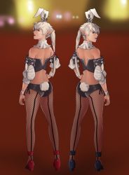 Rule 34 | alisaie leveilleur, alphinaud leveilleur, ass, bow, bowtie, brother and sister, centaurii, costume, crossdressing, ears, elezen, elf, heels, high, highres, jewelry, lipstick, makeup, nail polish, pointy ears, ponytail, rabbit, siblings, tail, tight clothes, trap, twins