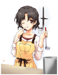 Rule 34 | 00s, ;p, apron, cooking, cooking pot, maman, one eye closed, to heart (series), to heart 2, tongue, tongue out, wink, yuzuhara haruka