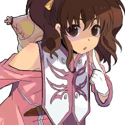 Rule 34 | 00s, anise tatlin, brown eyes, brown hair, gloves, lowres, oekaki, solo, tales of (series), tales of the abyss, twintails