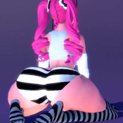 Rule 34 | 1girl, 3d, animated, ass, ass shake, bouncing ass, curvy, drill hair, from behind, hiromig, huge ass, jiggle, long hair, one piece, panties, perona, pink hair, sitting, solo, striped clothes, striped panties, striped thighhighs, thick thighs, thighhighs, thighs, twerking, twintails, underwear, video, wariza, wide hips